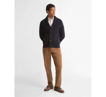 Cardigan col châle Hartland bleu BARBOUR