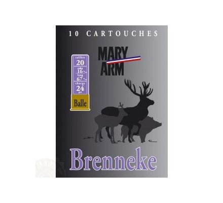 Cartouche Brenneke 24 grs cal 20 Mary Arm