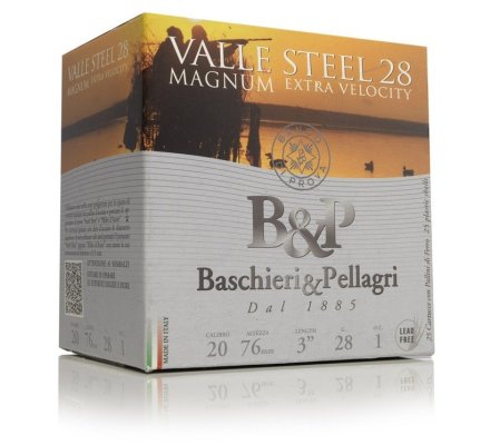 Cartouches Valle Steel 28 Magnum cal 20 B&P