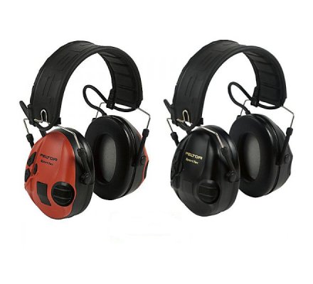 Casque aearo Peltor Sport Tac coquilles noires rouges