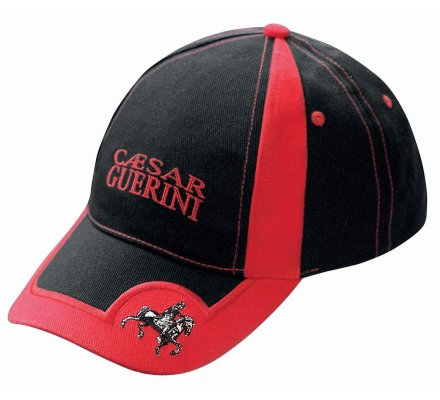 Casquette noire et rouge Caesar Guerini 