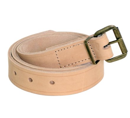 Ceinture en cuir naturel beige 120cm