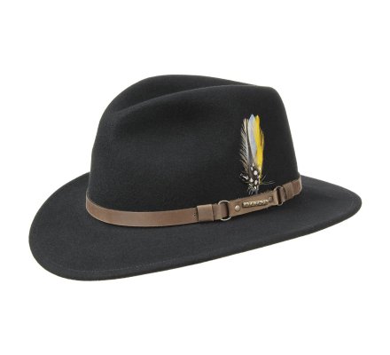 Chapeau Vitafeld Noir avec plume STETSON