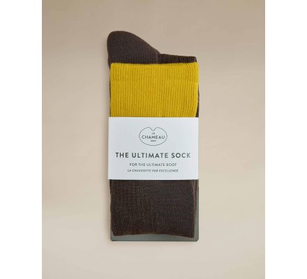 Chaussettes montantes vert moutarde Vierzon LE CHAMEAU