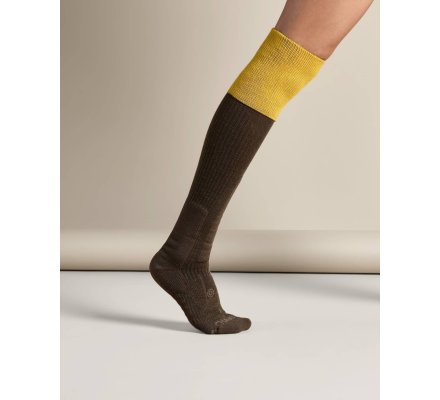 Chaussettes montantes vert moutarde Vierzon LE CHAMEAU