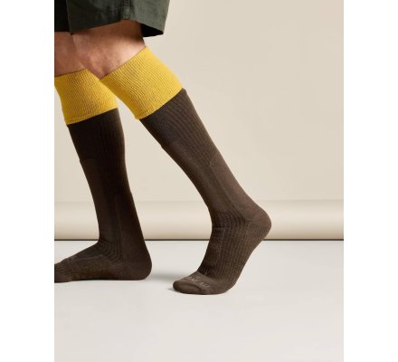 Chaussettes montantes vert moutarde Vierzon LE CHAMEAU