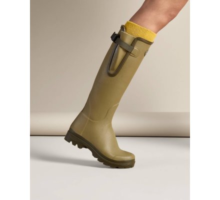 Chaussettes montantes vert moutarde Vierzon LE CHAMEAU