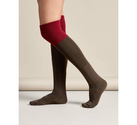 Chaussettes montantes vert rouge Vierzon LE CHAMEAU