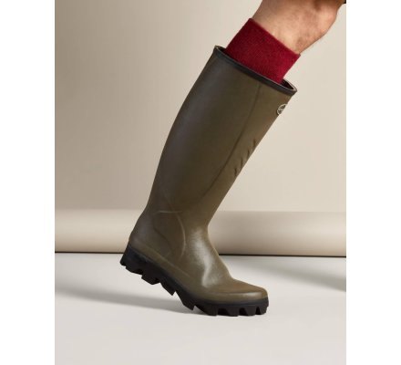Chaussettes montantes vert rouge Vierzon LE CHAMEAU