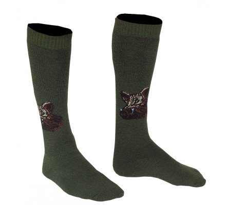 Chaussettes vertes montantes sanglier SOMLYS