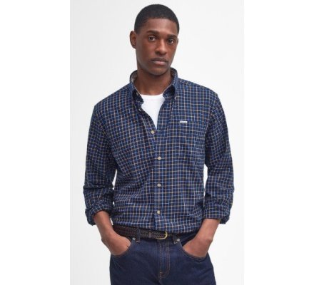 Chemise Tattersall regular bleue BARBOUR