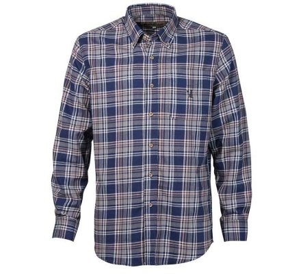 Chemise bleue à carreaux Aubigny Percussion