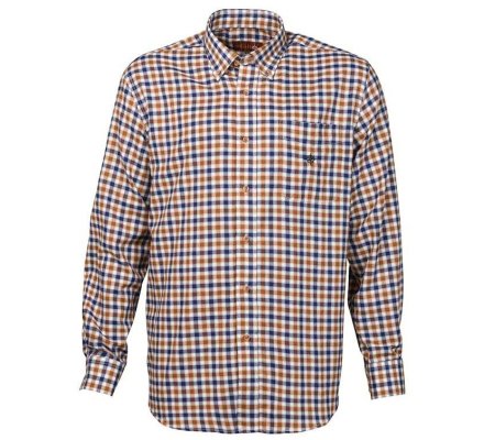 Chemise carreaux marron bleu Serdagne Percussion