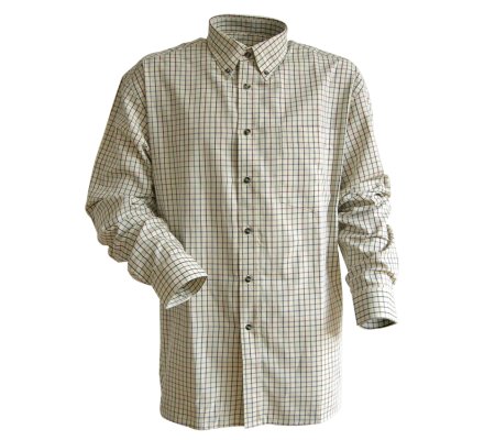 Chemise chasse a carreaux Caribou beige LMA 2298