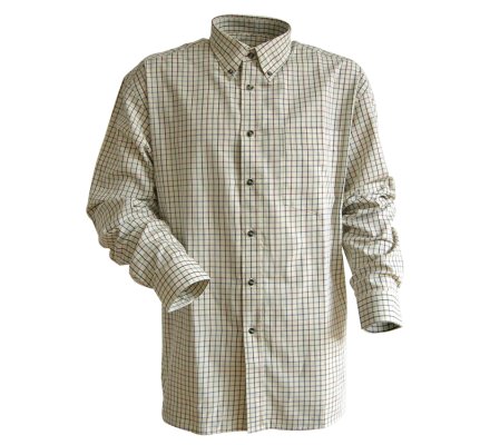 Chemise chasse à carreaux Caribou beige LMA