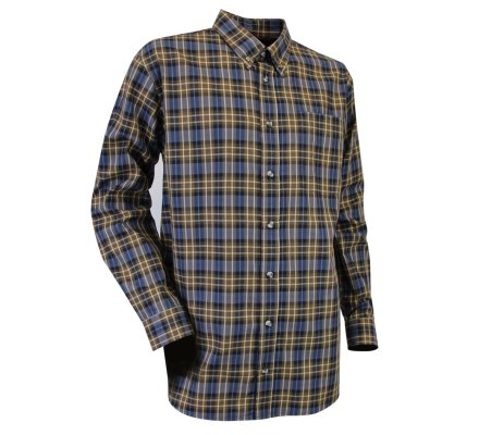 Chemise chasse à carreaux Caribou marron et bleu 