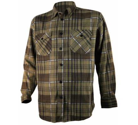 Chemise polaire à carreaux verte Treeland
