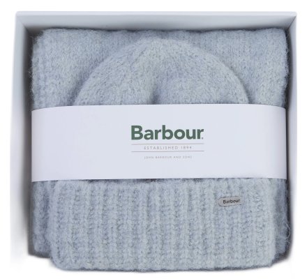 Coffret cadeau femme bonnet écharpe bleu ciel Emmy BARBOUR