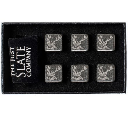 Coffret de 6 pierres à whisky motif cerf