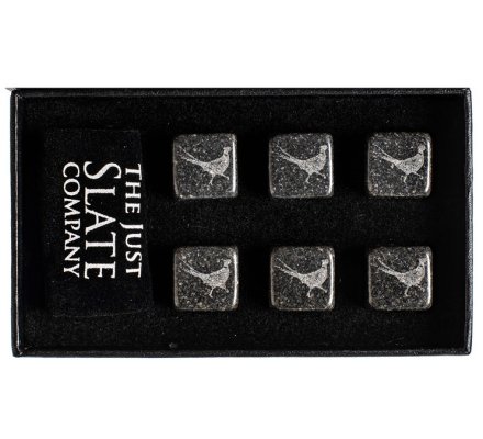 Coffret de 6 pierres à whisky motif faisan