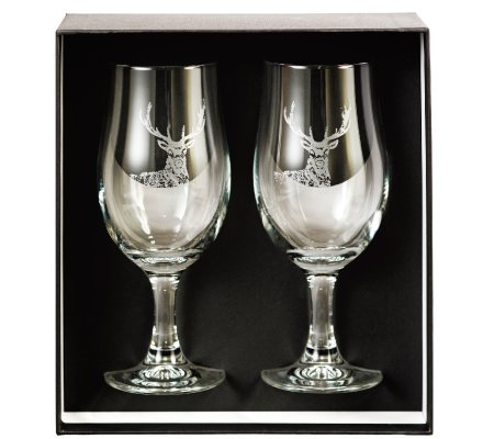 Coffret de 2 verres à bière motif cerf - 18254