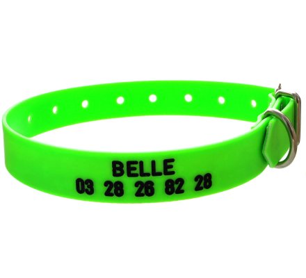 Collier PVC gravé vert fluo