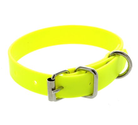 Collier PVC petit chien jaune fluo