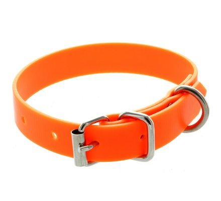 Collier PVC petit chien orange fluo