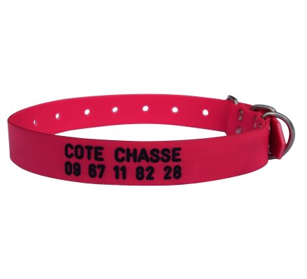 Collier PVC gravé rose