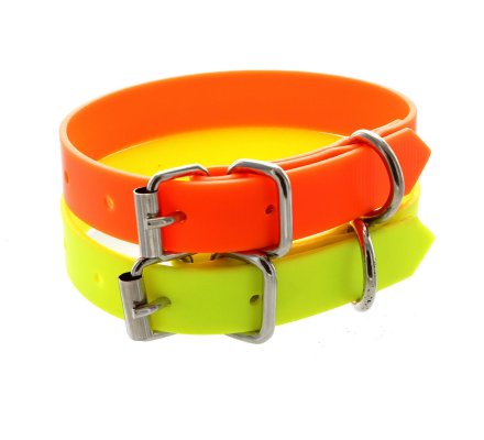 Collier PVC petit chien orange fluo