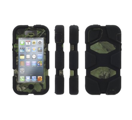 Coque iPhone 5/5S/SE Griffin Survivor noire / camo Mossy Oak