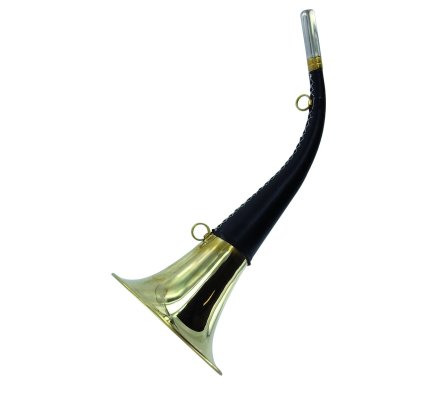 Corne d'appel ronde gainée cuir 40 cm