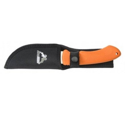 Couteau à dépecer manche gomme orange Prohunt
