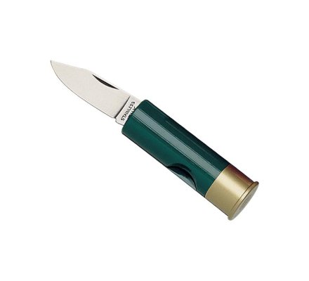 Couteau pliant en forme de cartouche verte