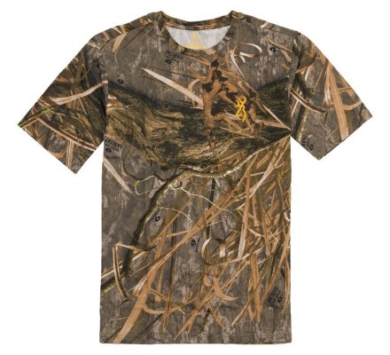 Tee-shirt manches courtes camouflage Mossy Oak Shadow Grass Browning