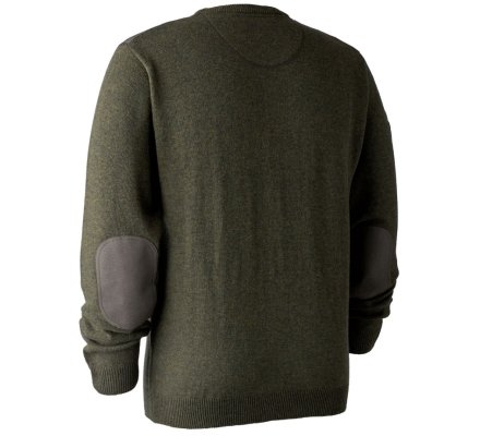 Pull en tricot col rond Sheffield vert DEERHUNTER