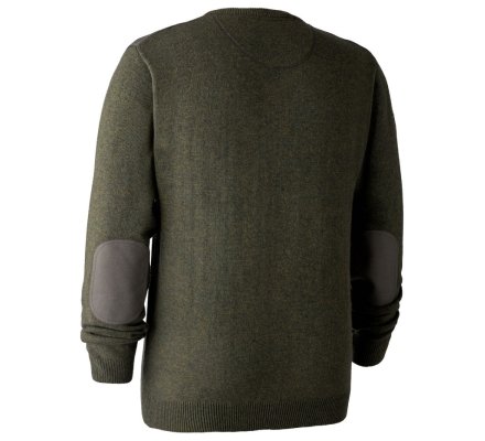 Pull en tricot col V Sheffield vert DEERHUNTER