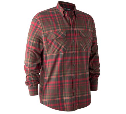 Chemise à carreaux Marvin marron et rouge  DEERHUNTER