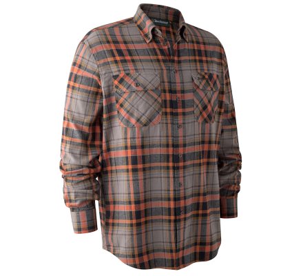 Chemise à carreaux Marvin grise et orange DEERHUNTER