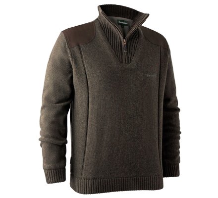 Pull à col avec fermeture à glissière Carlisle marron DEERHUNTER