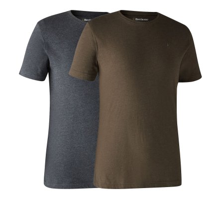 Lot de 2 tee-shirt bleu et marron DEERHUNTER