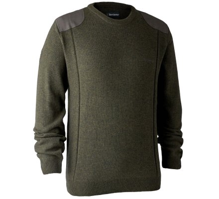 Pull en tricot col rond Sheffield vert DEERHUNTER