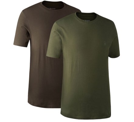 Lot de 2 tee-shirts kaki et marron Deerhunter