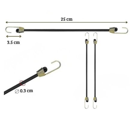 Lot de 10 Tendeurs élastiques à crochets