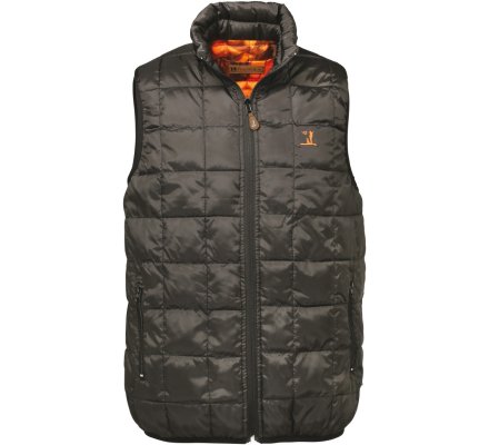 Doudoune de chasse sans manches matelassée orange Warm réversible Percussion