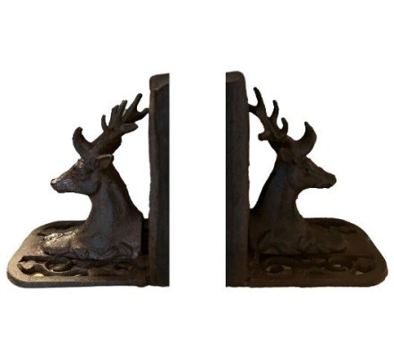Paire de serre-livres Cerf en fonte LOVERGREEN