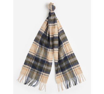 Echarpe laine new check tartan beige BARBOUR