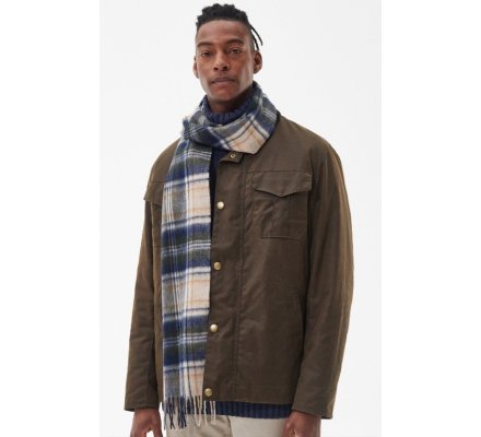 Echarpe laine new check tartan beige BARBOUR