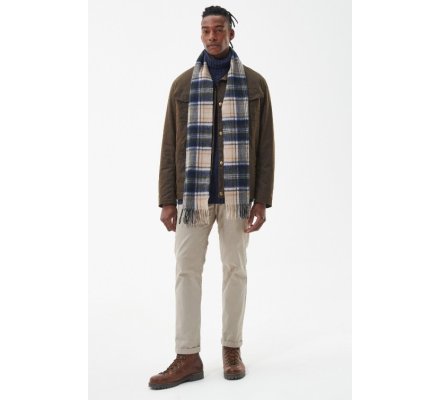 Echarpe laine new check tartan beige BARBOUR