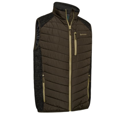 Gilet matelassé et tricot Moor marron DEERHUNTER